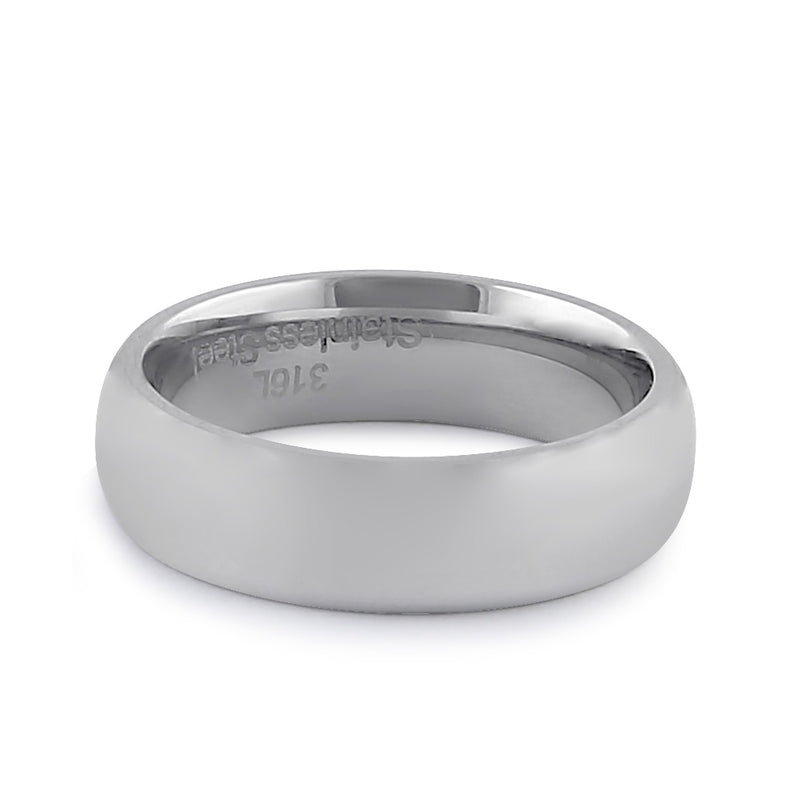 Stainless Steel Men's 6mm Polished Wedding Band