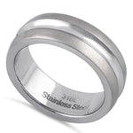 Stainless Steel Men's 7mm Brushed Polish Wedding Band