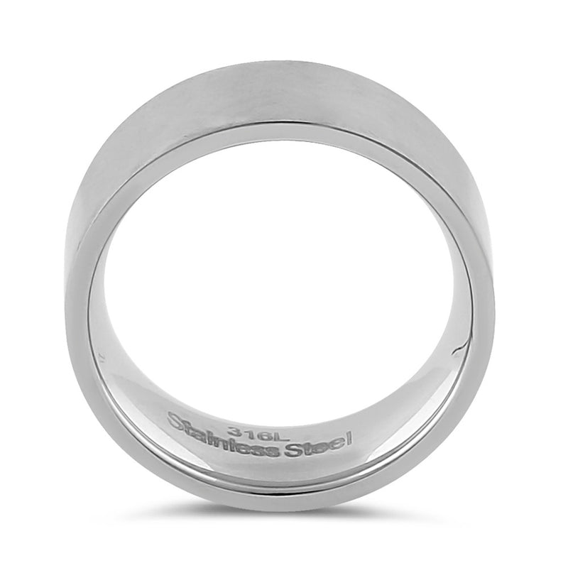 Stainless Steel Men's 8mm Mixed Brushed Wedding Band