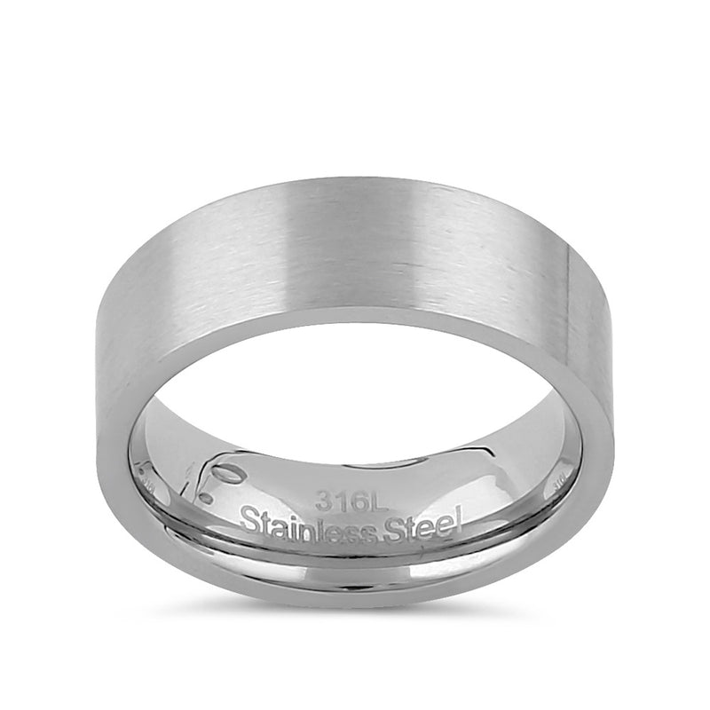 Stainless Steel Men's 7mm Brushed Wedding Band