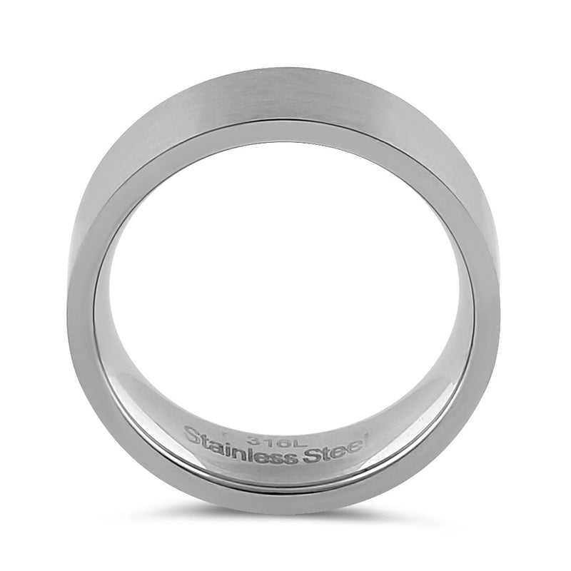 Stainless Steel Men's 7mm Brushed Wedding Band