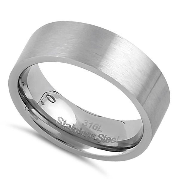 Stainless Steel Men's 7mm Brushed Wedding Band