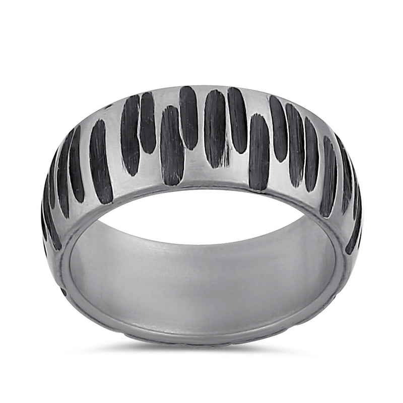 Stainless Steel Dented Pattern Wedding Band