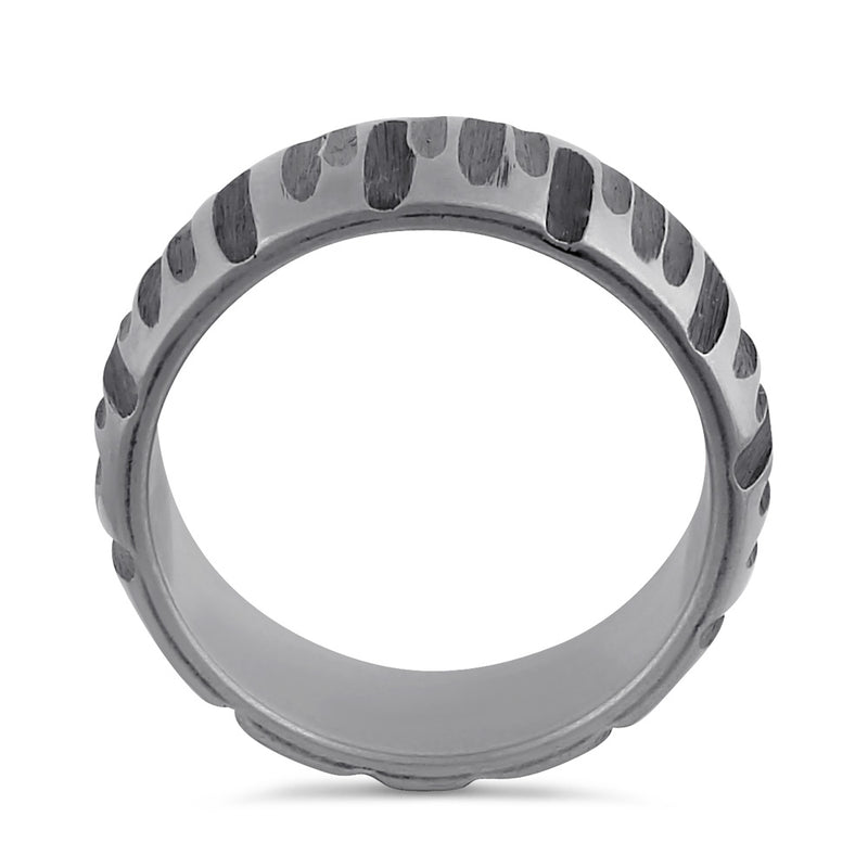 Stainless Steel Dented Pattern Wedding Band