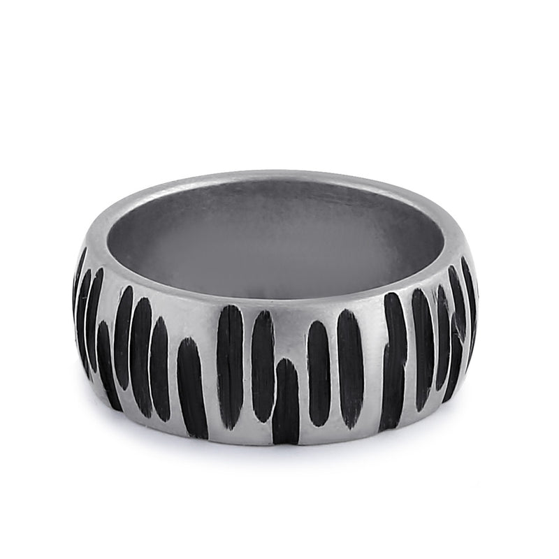 Stainless Steel Dented Pattern Wedding Band