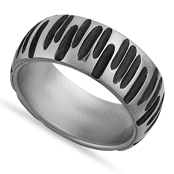 Stainless Steel Dented Pattern Wedding Band