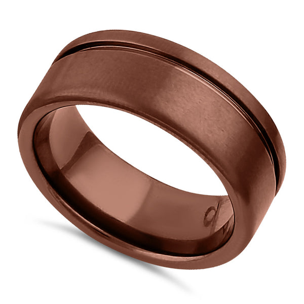 Stainless Steel Bronze Plated Wedding Band