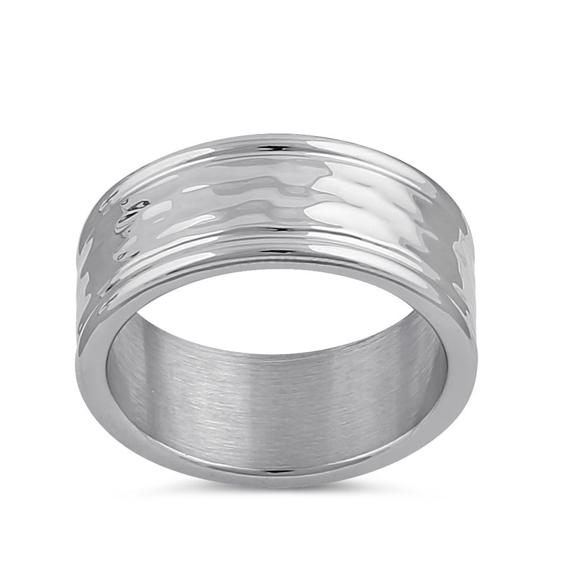 Stainless Steel Men's Textured Wedding Band