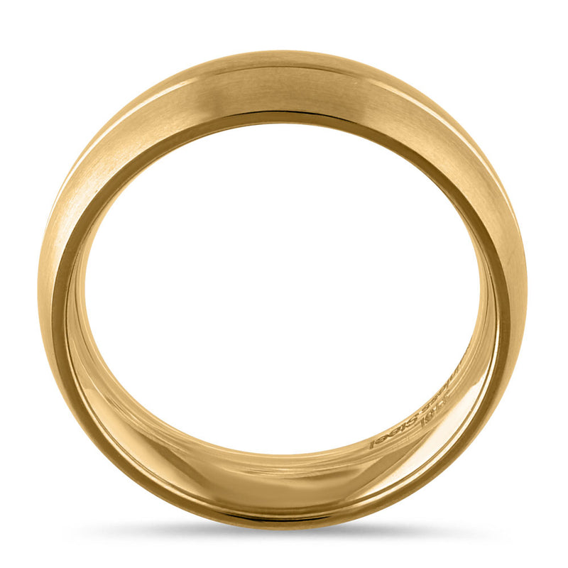 Stainless Steel Yellow Gold Plated Groove Band Ring