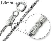 Sterling Silver Twisted Box Chain 1.3MM