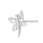 Sterling Silver Flying Dragonfly Stud Earrings