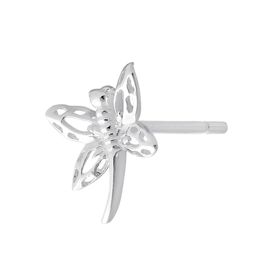 Sterling Silver Flying Dragonfly Stud Earrings