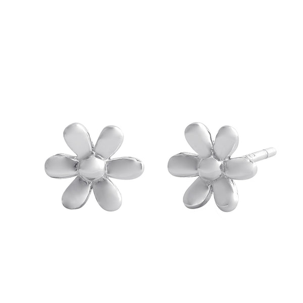 Sterling Silver Daisy Flower Stud Earrings