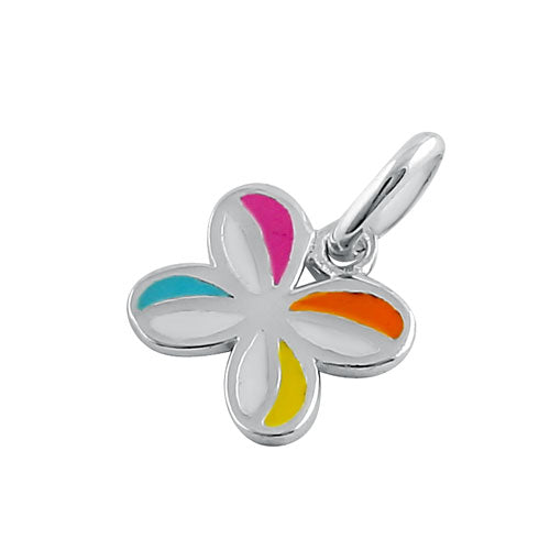 Sterling Silver Colorful Enamel Butterfly Pendant