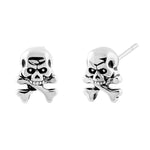 Sterling Silver Jolly Roger Skull Earrings