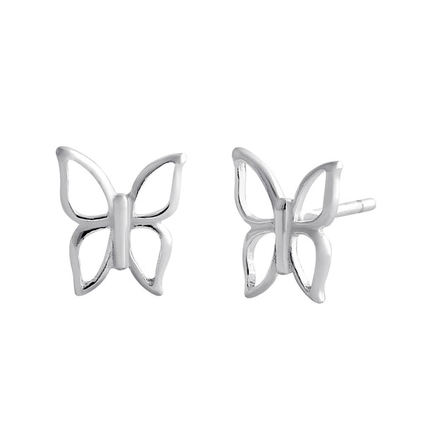 Sterling Silver Butterfly Stud Earrings