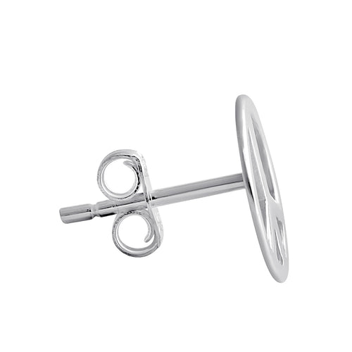 Sterling Silver Peace Sign Stud Earrings