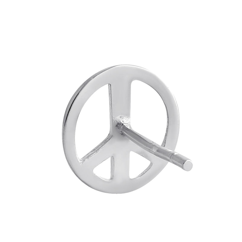 Sterling Silver Peace Sign Stud Earrings