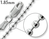 Sterling Silver Bead Ball Chain 1.85MM