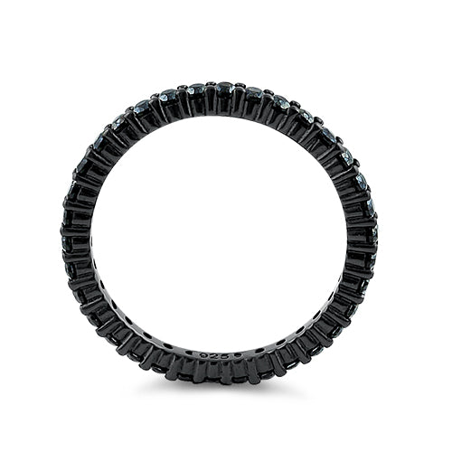 Black Rhodium Eternity Black CZ Ring