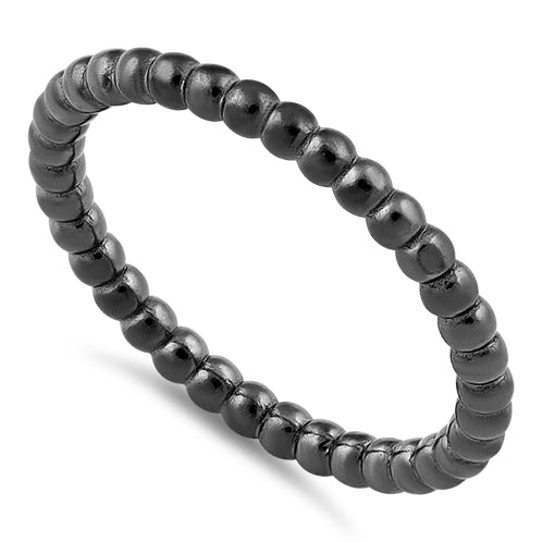 Black Rhodium Plated Stackable Bead Ring