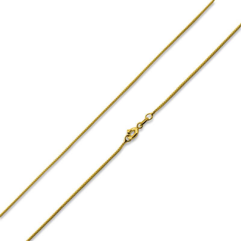 14K Gold Plated Sterling Silver Box Chain 0.7MM