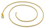 14K Gold Plated Sterling Silver Box Chain 0.85MM