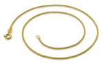14K Gold Plated Sterling Silver Box Chain 1MM