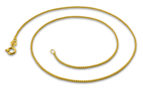 14K Gold Plated Sterling Silver Box Chain 1MM