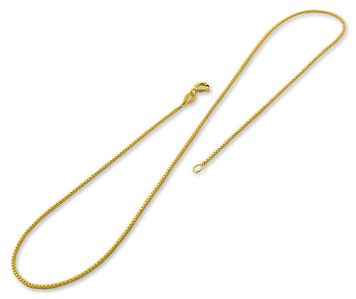 14K Gold Plated Sterling Silver Box Chain 1MM