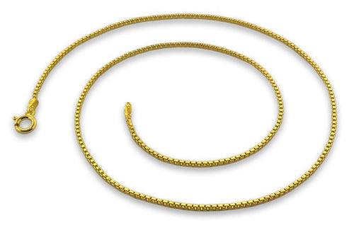 14K Gold Plated Sterling Silver Box Chain 1.1MM