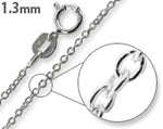 Sterling Silver Flat Cable Twisted Chain 1.3mm