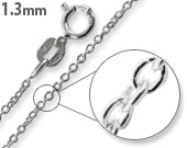 Sterling Silver Flat Cable Twisted Chain 1.3mm