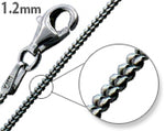 Black Rhodium Sterling Silver Curb Chains 1.2MM