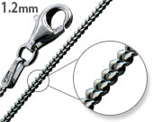 Black Rhodium Sterling Silver Curb Chains 1.2MM