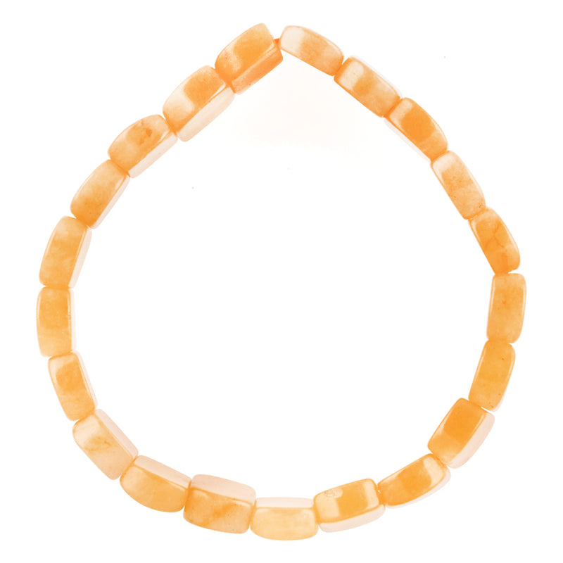 Cushion Pillow Yellow Jade Gem Stone Bracelet