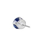 0.5ct Sterling Silver Blue Round Spinel CZ Stud Earrings 4mm