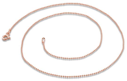 14K Rose Gold Plated Sterling Silver Bead Chain 1MM