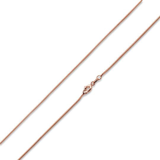 14K Rose Gold Plated Sterling Silver Box Chain 0.7MM