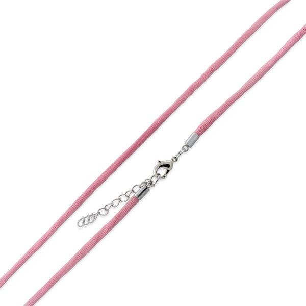 3.0mm 20" Pink Silk Cord w/ Adjustable Clasp