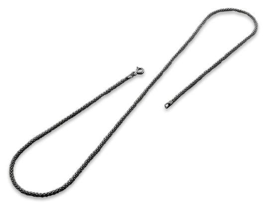 Black Rhodium Sterling Silver  Popcorn Chain 1.6MM
