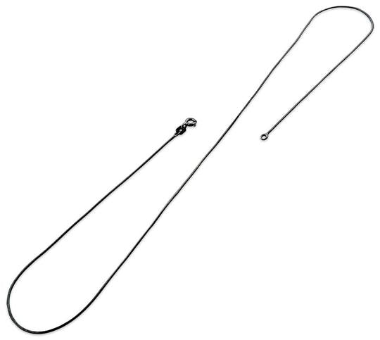 Black Rhodium Sterling Silver Snake Chain 0.7MM
