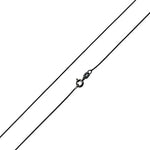 Black Rhodium Sterling Silver Snake Chain 0.7MM