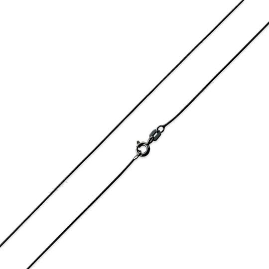 Black Rhodium Sterling Silver Snake Chain 0.7MM