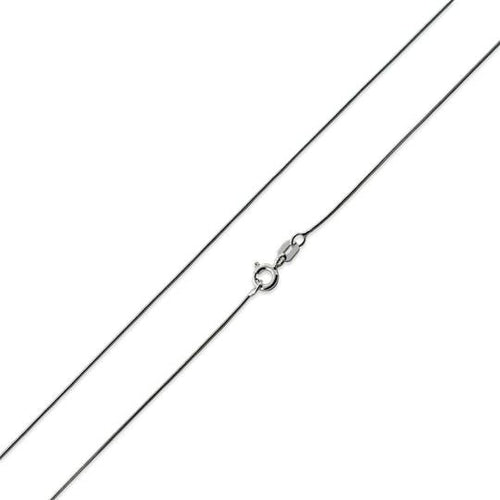 Rhodium Sterling Silver Snake Chain 0.7MM