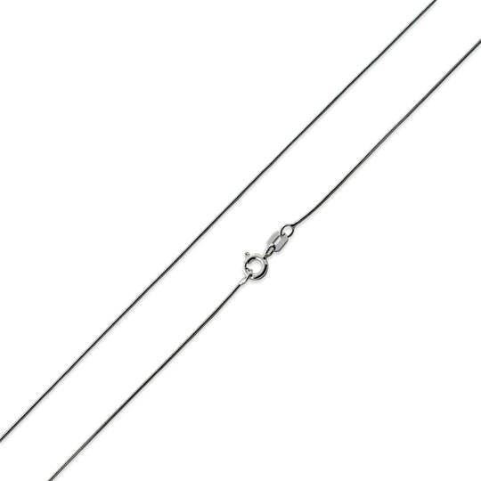 Rhodium Sterling Silver Snake Chain 0.7MM