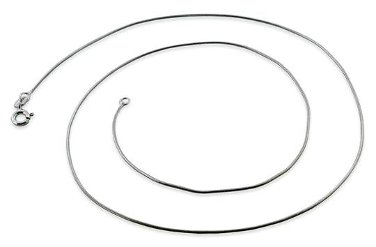 Rhodium Sterling Silver Snake Chain 0.7MM