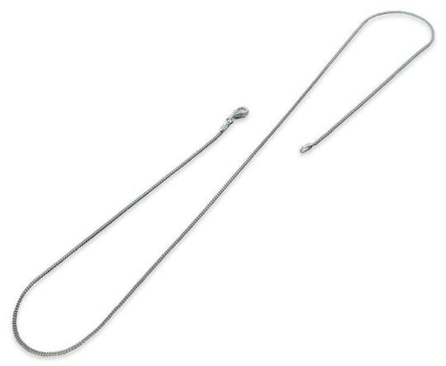 Rhodium Sterling Silver Curb Chain 1.2 MM