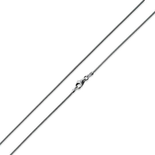 Rhodium Sterling Silver Curb Chain 1.2 MM