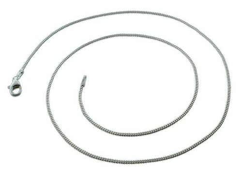 Rhodium Sterling Silver Curb Chain 1.2 MM